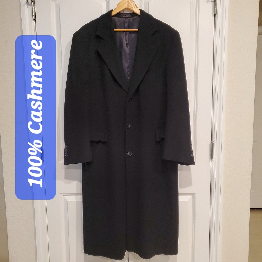 Chaps Black Cashmere Long Coat